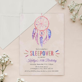Drocatcher Sleepover Birthday Party Acryl Uitnodigingen