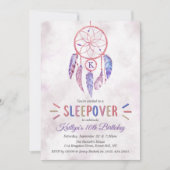 Drocatcher Sleepover Birthday Party Invitations Kaart (Voorkant)