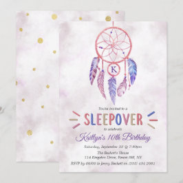 Drocatcher Sleepover Birthday Party Invitations Kaart