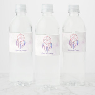 Drocatcher Sleepover Birthday Party Waterfles Etiket