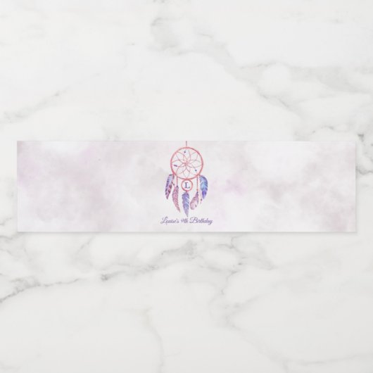 Drocatcher Sleepover Birthday Party Waterfles Etiket (Enkel label)