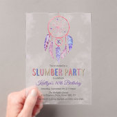 Drocatcher Slumber Party Birthday Acryl Uitnodigingen (Insitu (Draagbaar))