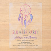 Drocatcher Slumber Party Birthday Acryl Uitnodigingen (Voorkant)