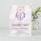 Drocatcher Slumber Party Birthday Uitnodigingen (Staand voorkant)