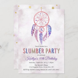 Drocatcher Slumber Party Birthday Uitnodigingen