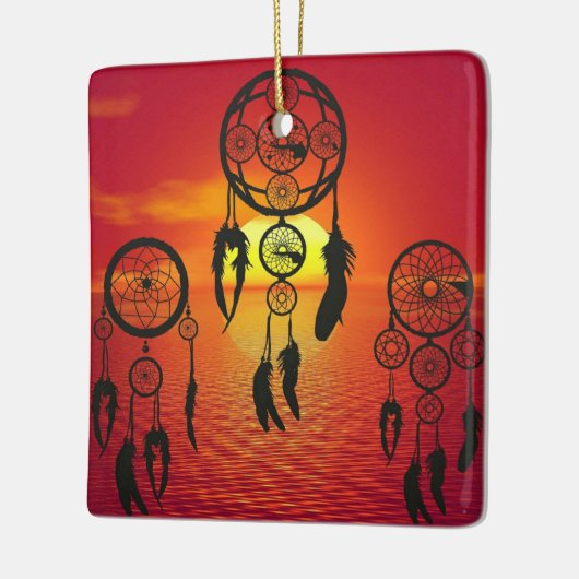 Drocatcher Sunset Keramisch Ornament (Links)