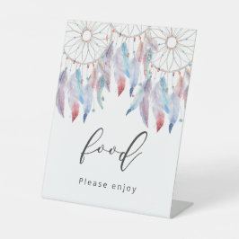 Drocatcher Theme Boho Baby shower Food Reclamebord Met Voetstuk