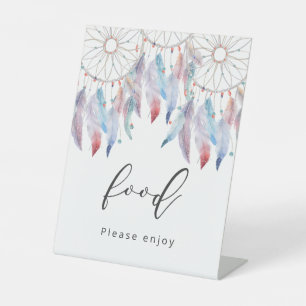 Drocatcher Theme Boho Baby shower Food Reclamebord Met Voetstuk