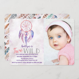 Drocatcher Two Wild Photo Birthday Invitations Kaart