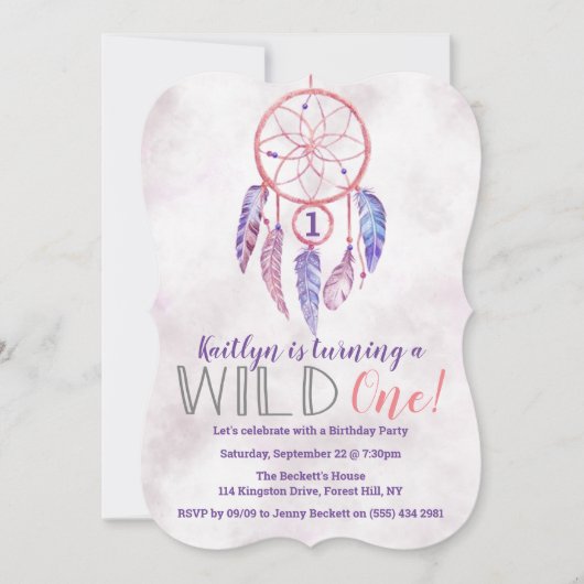 Drocatcher Wild One 1st Birthday-uitnodigingen Kaart (Voorkant)