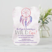Drocatcher Wild One 1st Birthday-uitnodigingen Kaart (Staand voorkant)