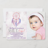 Drocatcher Wild One Photo Birthday Invitations Kaart (Voorkant)