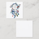 Drocatchers en waterverf veren. vierkante visitekaartje (Voorkant / Achterkant)