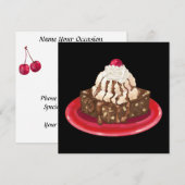 Droebel Brownie en ijs Kaart (Voorkant / Achterkant)