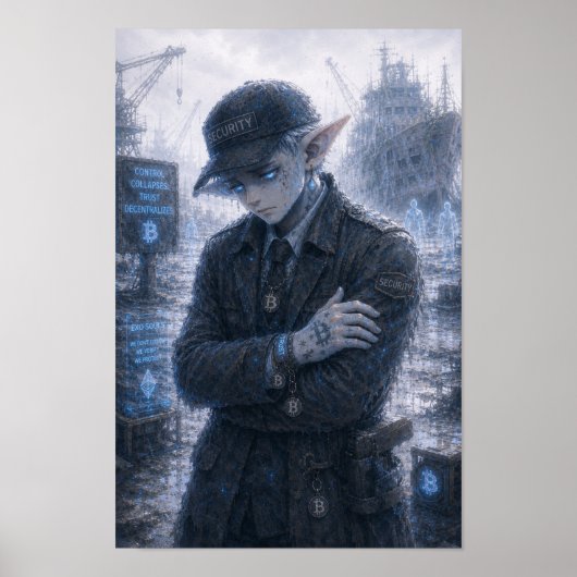 Droefheid / Beveiligingsbeambte / Verlaten Haven Poster (Voorkant)