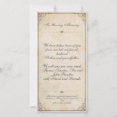 Droefheid is niet te zien - Rouwkaart Vintage (Achterkant)