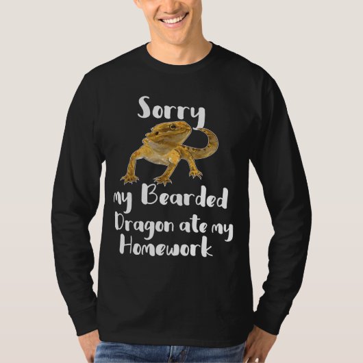 Droevig gebogen draak op mijn thuiswerk t-shirt (Voorkant)