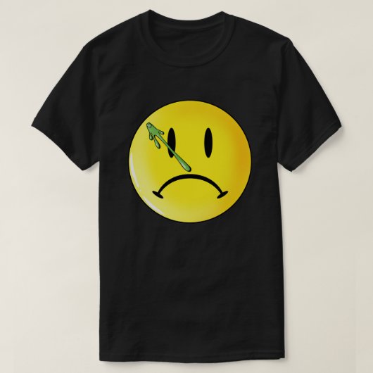 Droevig gezicht emoji met Booger T-shirt (Design voorkant)