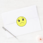 Droevig gezicht Emoticon Mood Ronde Sticker (Envelop)