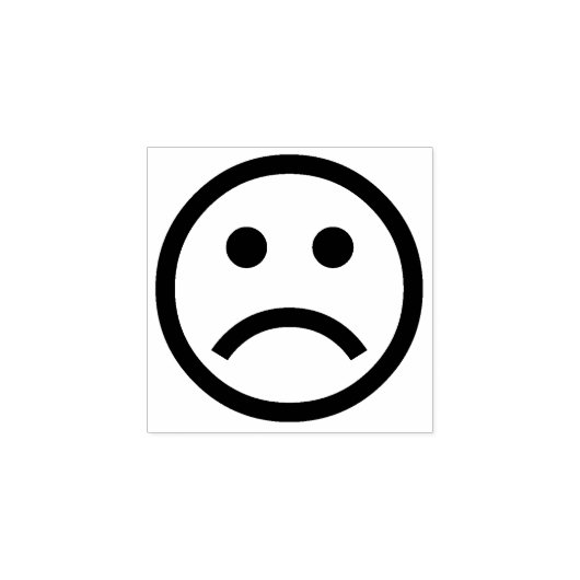 Droevig gezicht ☹ rubberen stempel (Afrduk)