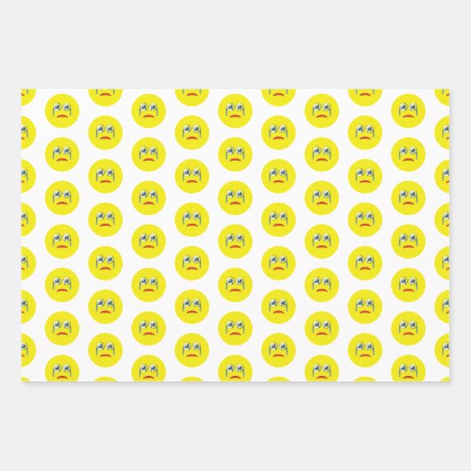 Droevig Huilen Emoji Patroon Inpakpapier Vel (Voorkant)