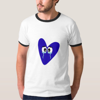 Droevig huilend blauw hart Esthetisch T-shirt