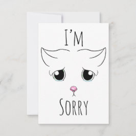 Droevig kattengezicht: Het spijt me Bedankkaart