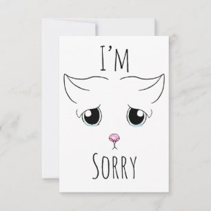 Droevig kattengezicht: Het spijt me Bedankkaart