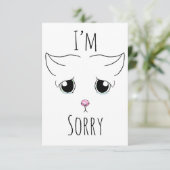 Droevig kattengezicht: Het spijt me Bedankkaart (Staand voorkant)
