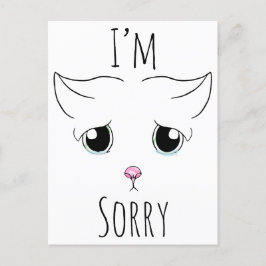 Droevig kattengezicht: Het spijt me Briefkaart