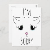 Droevig kattengezicht: Het spijt me Briefkaart (Voorkant / Achterkant)
