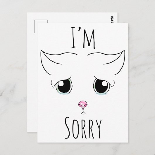 Droevig kattengezicht: Het spijt me Briefkaart (Voorkant / Achterkant)