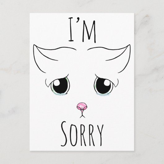 Droevig kattengezicht: Het spijt me Briefkaart (Voorkant)