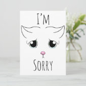 Droevig kattengezicht: Het spijt me Feestdagenkaart (Staand voorkant)