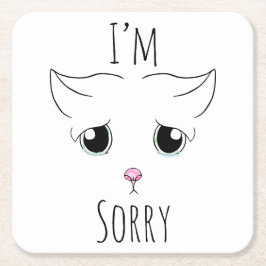 Droevig kattengezicht: Het spijt me Kartonnen Onderzetters