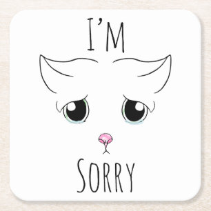 Droevig kattengezicht: Het spijt me Kartonnen Onderzetters