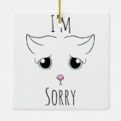 Droevig kattengezicht: Het spijt me Keramisch Ornament (Achterkant)