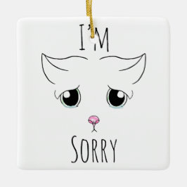 Droevig kattengezicht: Het spijt me Keramisch Ornament