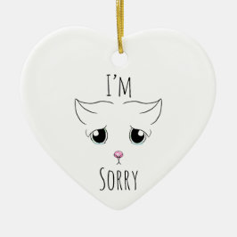 Droevig kattengezicht: Het spijt me Keramisch Ornament
