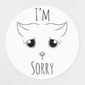 Droevig kattengezicht: Het spijt me Labels (Design 2)