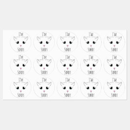 Droevig kattengezicht: Het spijt me Labels