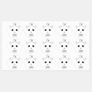 Droevig kattengezicht: Het spijt me Labels