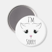 Droevig kattengezicht: Het spijt me Magneet (Voorkant / Achterkant)