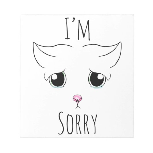 Droevig kattengezicht: Het spijt me Notitieblok (Voorkant)