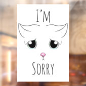 Droevig kattengezicht: Het spijt me Raamsticker (Vel 2)
