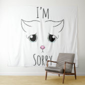 Droevig kattengezicht: Het spijt me Wandkleed (In Situ (horizontaal))