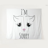 Droevig kattengezicht: Het spijt me Wandkleed (Voorkant (horizontaal))