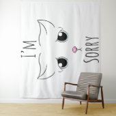 Droevig kattengezicht: Het spijt me Wandkleed (In situ)