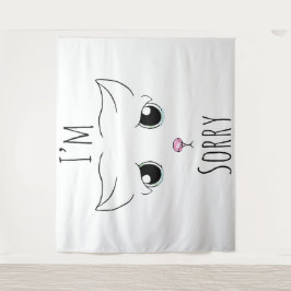 Droevig kattengezicht: Het spijt me Wandkleed