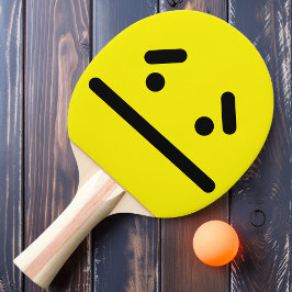 Droevig Leeg Gezicht Gele Ping Pong Paddle Tafeltennisbatje